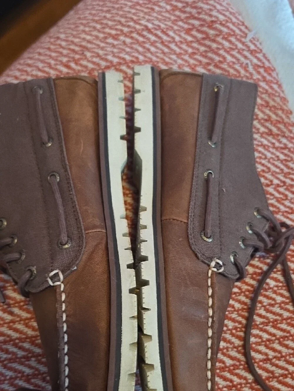 Men's Brown Leather and Canvas Boat Chukka Shoes